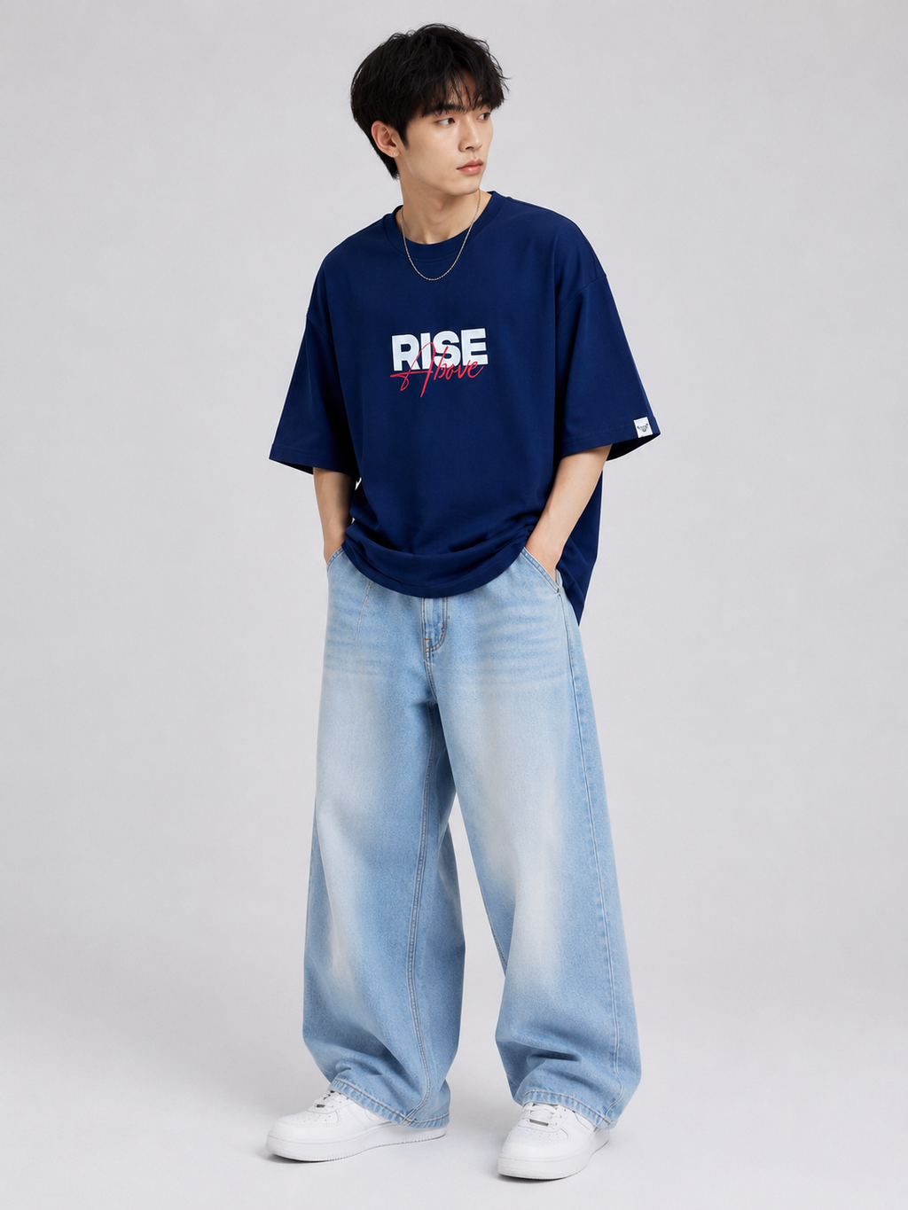 Rise Above – Freedom Oversized T-Shirt – Navy Blue