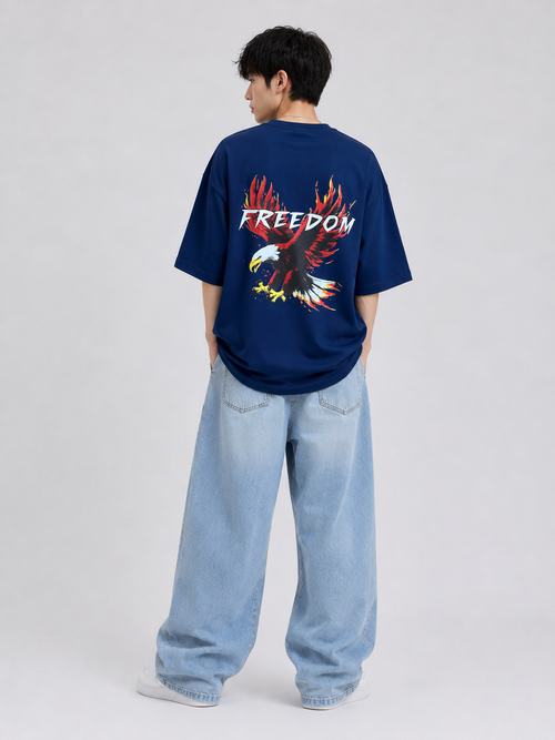 Rise Above – Freedom Oversized T-Shirt – Navy Blue