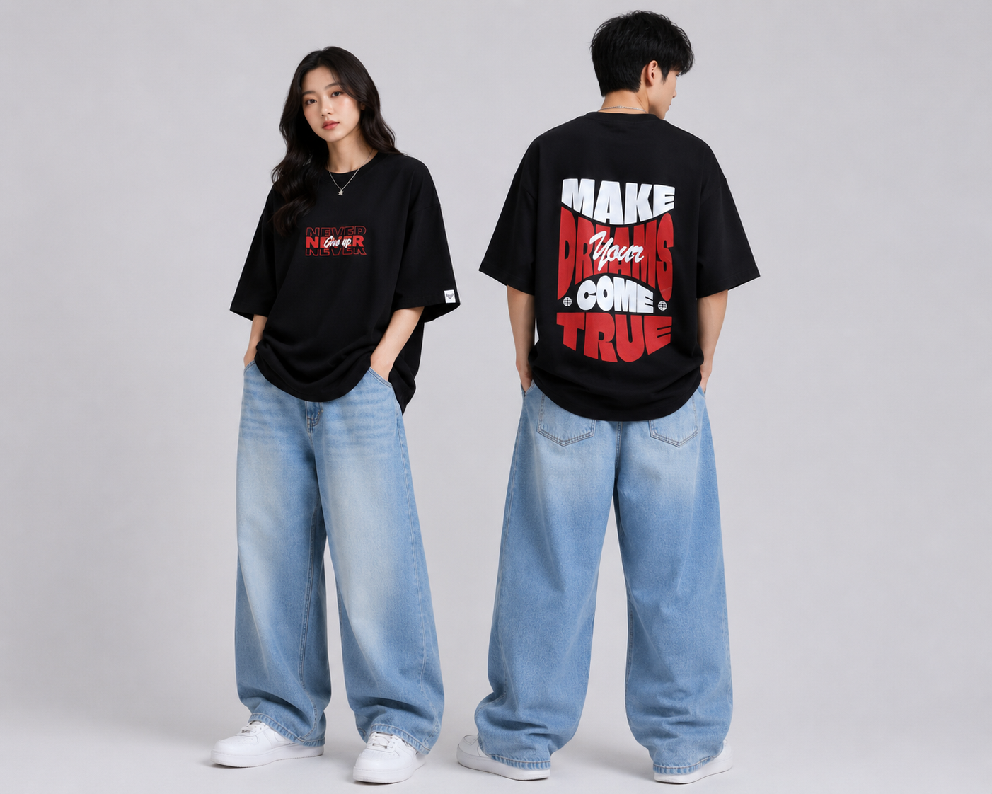 Never Give Up / Dreams Come True Oversized T-Shirt