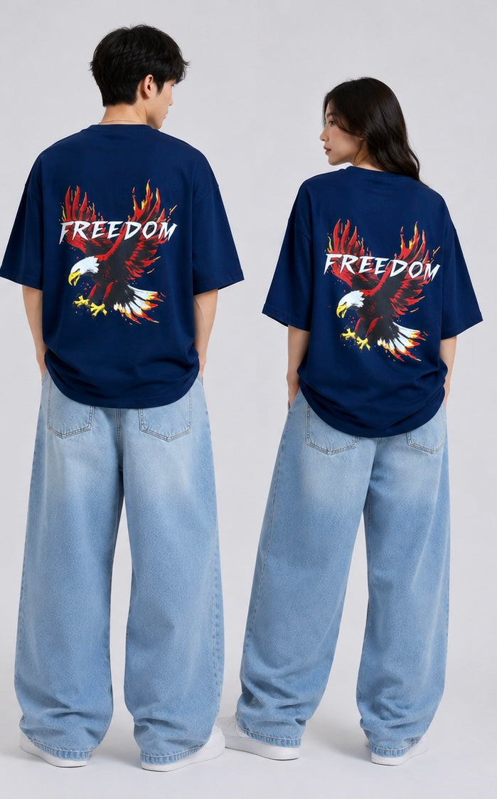 Rise Above – Freedom Oversized T-Shirt – Navy Blue