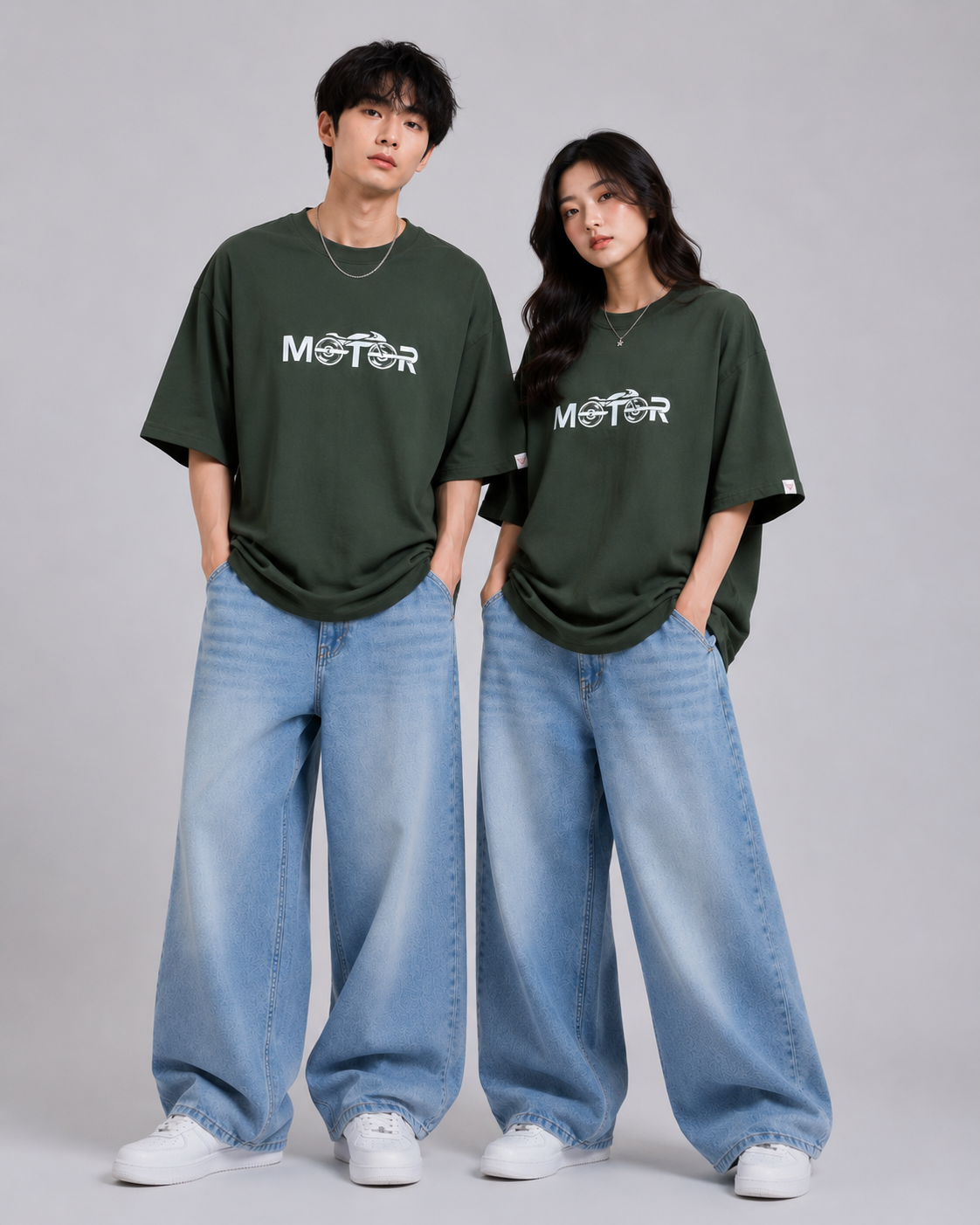 Motor Ride Oversized T-Shirt – Olive Green