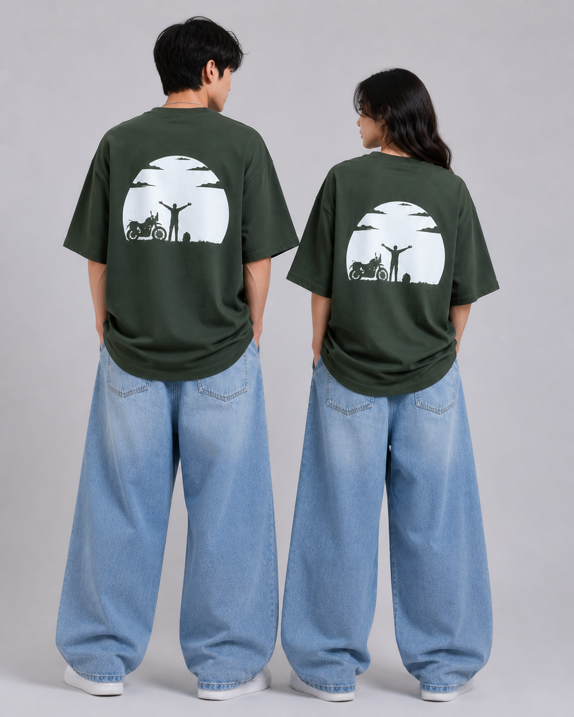 Motor Ride Oversized T-Shirt – Olive Green