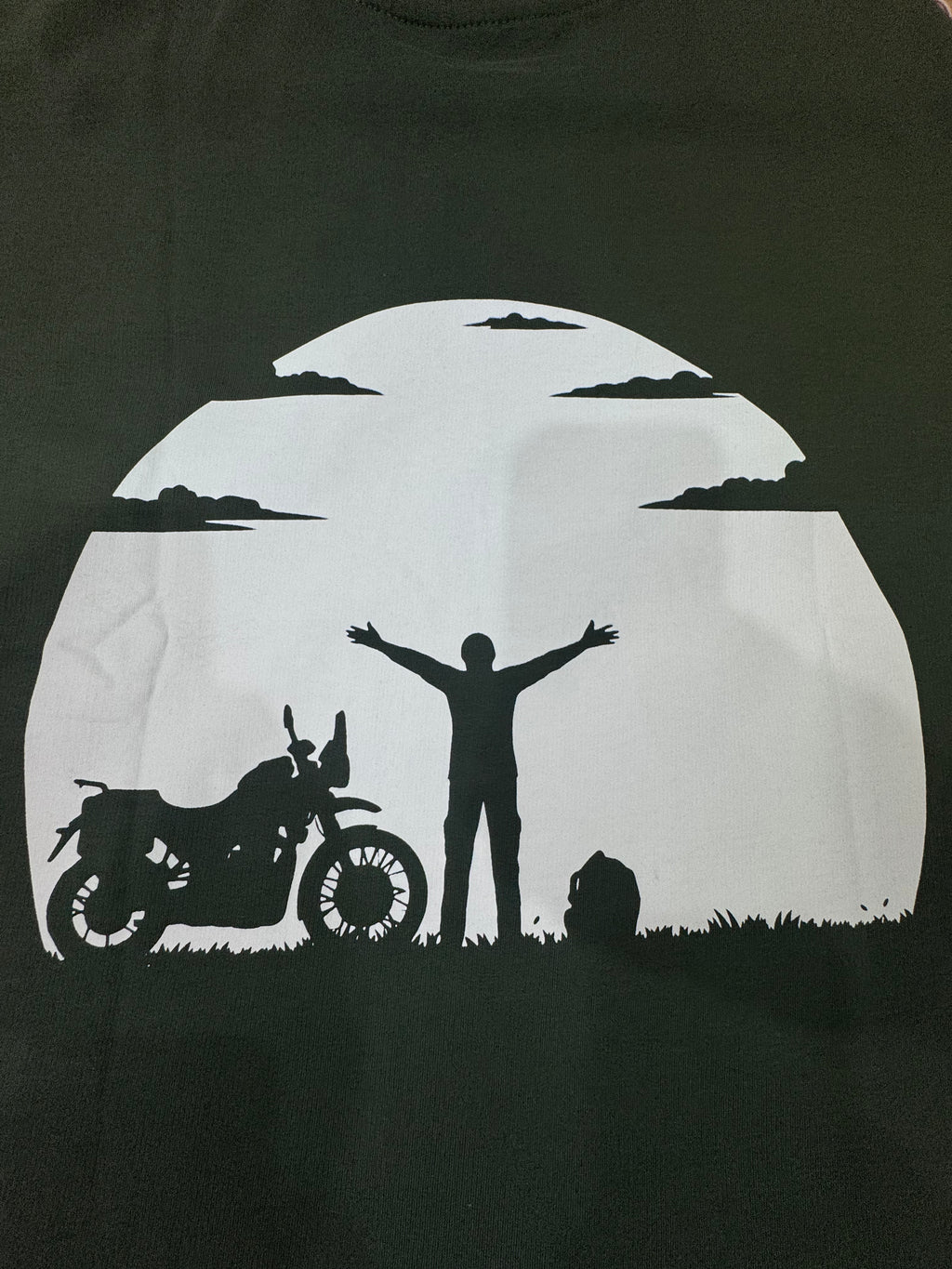 Motor Ride Oversized T-Shirt – Olive Green